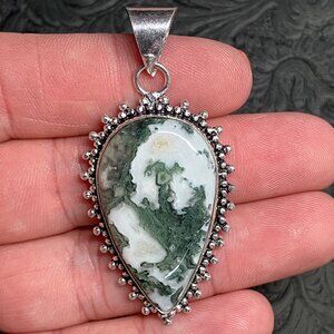 Natural Tree Agate Pendant Stone Crystal Jewelry